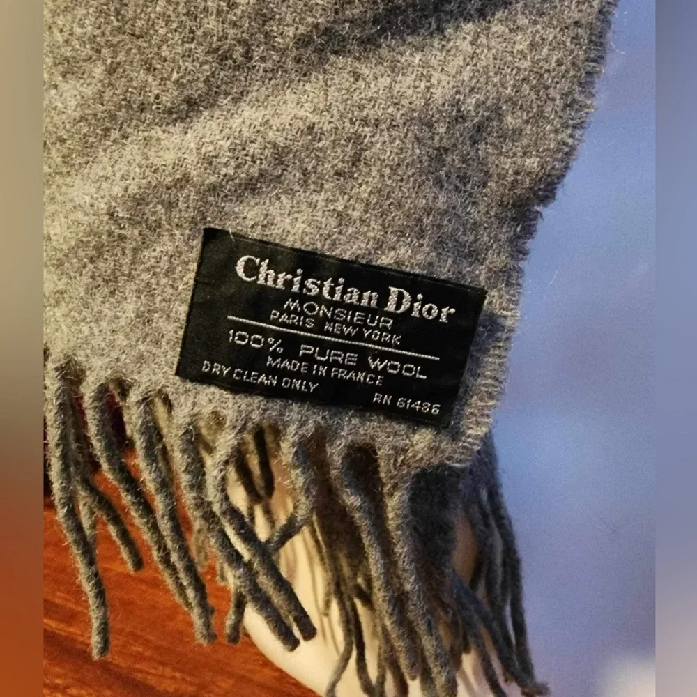 vintage Christian Dior wool Fringe scarf